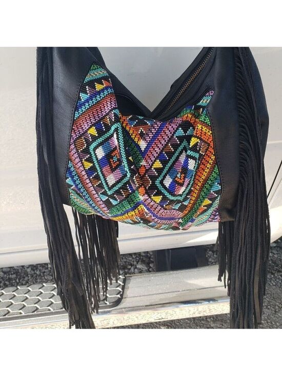 Handbags - Custom Hand Beaded Fringe Hobo